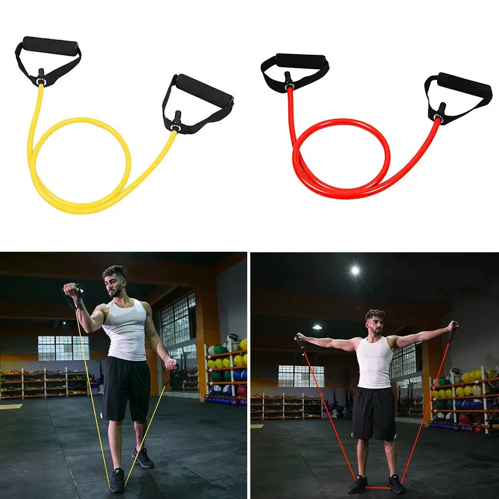 Resistance Bands with Handles – Latex-Free Wide Exercise Bands for Strength Training, Physical Therapy & Home Workouts FitModeOn