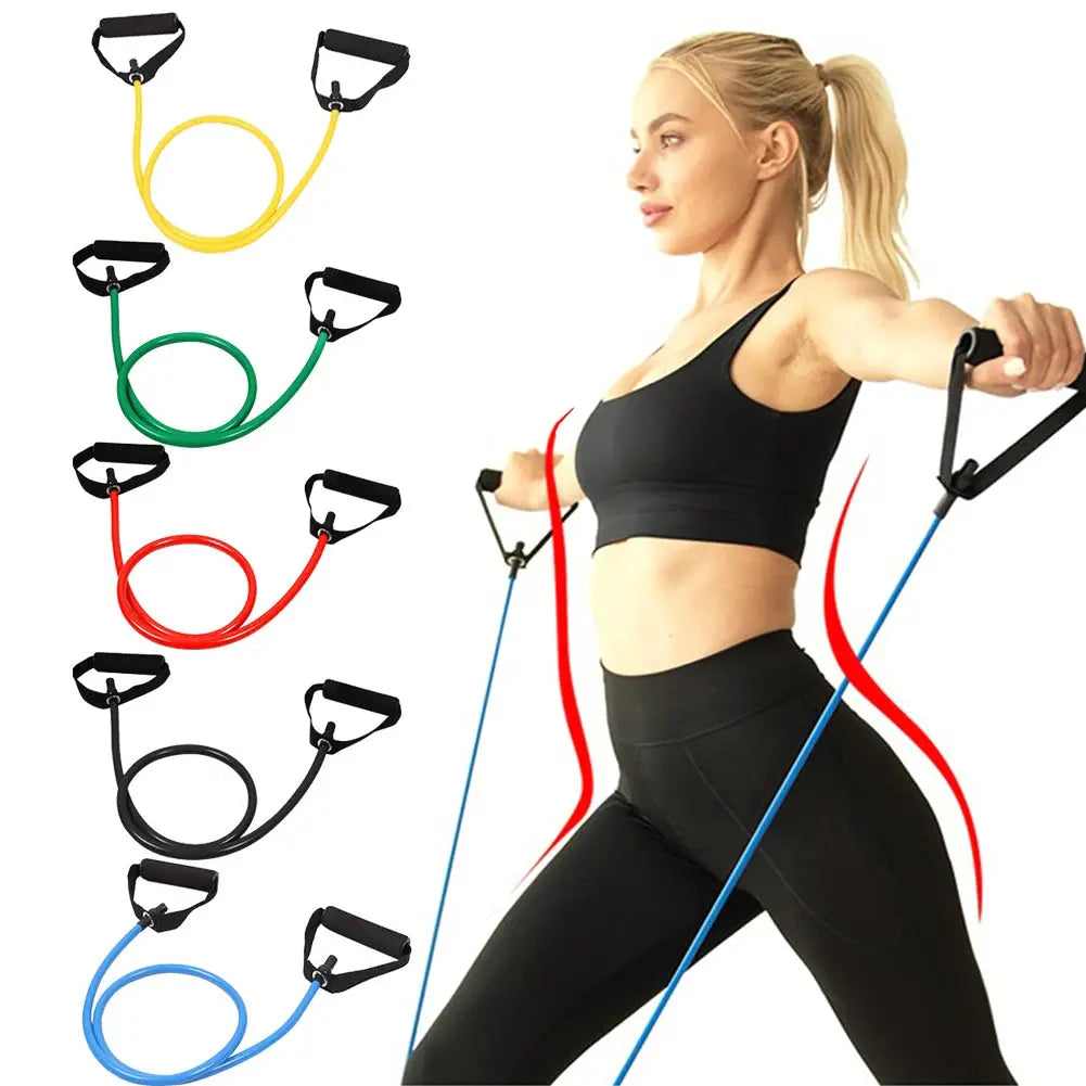 Resistance Bands with Handles – Latex-Free Wide Exercise Bands for Strength Training, Physical Therapy & Home Workouts FitModeOn