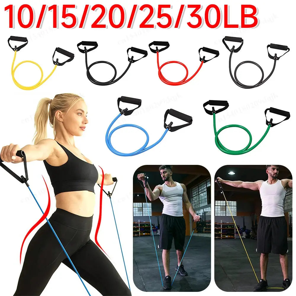Resistance Bands with Handles – Latex-Free Wide Exercise Bands for Strength Training, Physical Therapy & Home Workouts FitModeOn