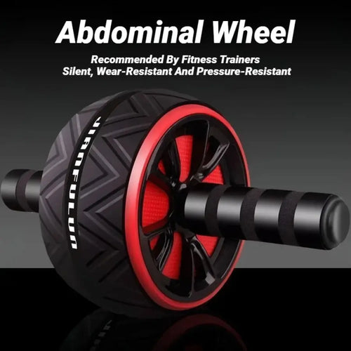 Ab Roller Wheel for Core Workout – Silent Abdominal Trainer for Beginners, Home Gym & Strength Training Exercise - FitModeOn