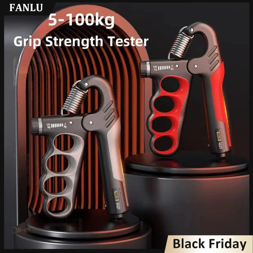 Adjustable Hand Grip Strengthener 5–100KG with Digital Counter for Gym & Rehab FitModeOn